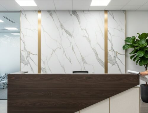 Bespoke Reception Transformation: 3M DI-NOC Architectural Surface Modernization